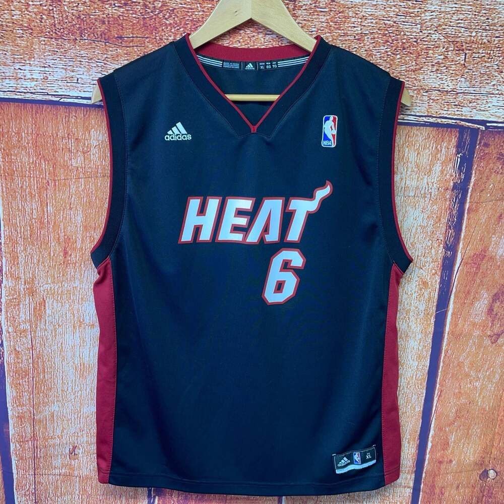 Adidas NBA Miami Heat LeBron James #6 Youth Basketball Jersey Size XL